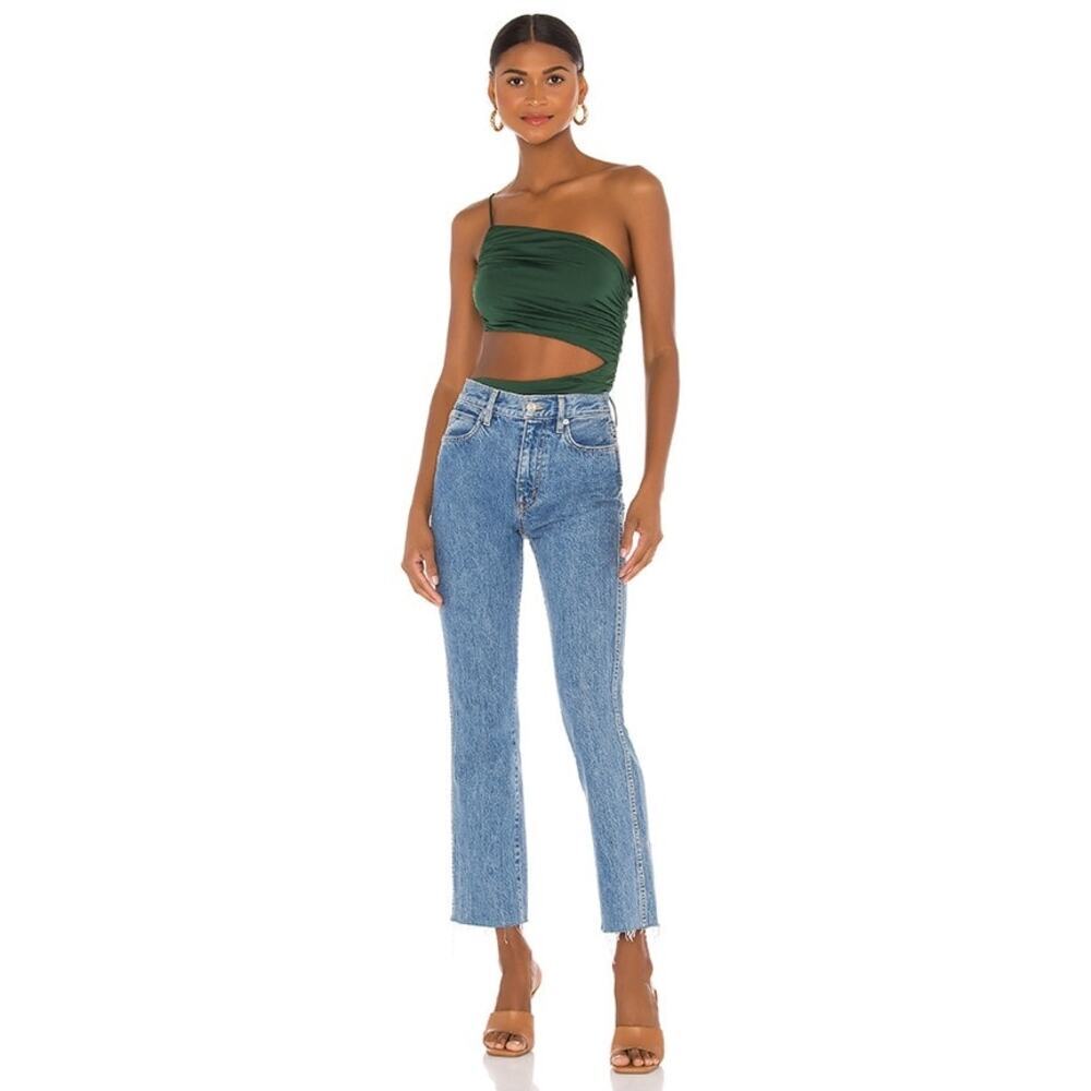superdown veronica cut out bodysuit‎ medium forest green